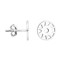 Haupt- und Seitenansicht von Sonne Kreis Ohrstecker in 925 Silber von Sofia Milani - E1931