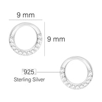 Maßenansicht von Kreis Ohrstecker in 925 Silber von Sofia Milani - E1940