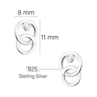 Maßenansicht von Kreis Ohrstecker in 925 Silber von Sofia Milani - E1941