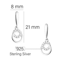 Maßenansicht von Kreis Ohrhänger in 925 Silber von Sofia Milani - E1943
