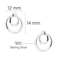 Maßenansicht von Kreis Ohrstecker in 925 Silber von Sofia Milani - E1946