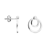 Haupt- und Seitenansicht von Kreis Ohrstecker in 925 Silber von Sofia Milani - E1946