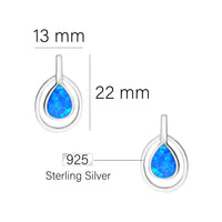 Maßenansicht von Opal Ohrstecker in 925 Silber von Sofia Milani - E1948