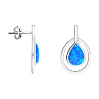 Haupt- und Seitenansicht von Opal Ohrstecker in 925 Silber von Sofia Milani - E1948