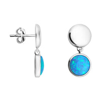 Haupt- und Seitenansicht von Opal Kreis Ohrhänger in 925 Silber von Sofia Milani - E1950