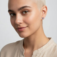 Modelansicht von Mehrfarbiger Zirkonia Ohrstecker in 925 Silber von Sofia Milani - E1952