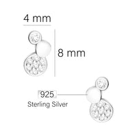 Maßenansicht von Kreis Ohrstecker in 925 Silber von Sofia Milani - E1957