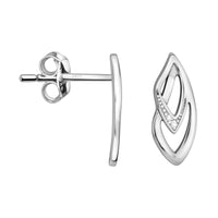 Haupt- und Seitenansicht von Oval Ohrstecker in 925 Silber von Sofia Milani - E1958