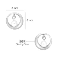 Maßenansicht von Kugel Kreis Ohrstecker in 925 Silber von Sofia Milani - E1965