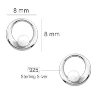 Maßenansicht von Kugel Kreis Ohrstecker in 925 Silber von Sofia Milani - E1965