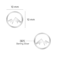 Maßenansicht von Berg Ohrstecker in 925 Silber von Sofia Milani - E1966