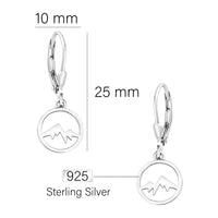 Maßenansicht von Berg Ohrhänger in 925 Silber von Sofia Milani - E1968