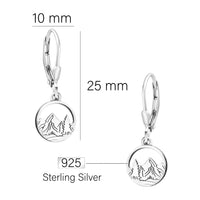 Maßenansicht von Berg Ohrhänger in 925 Silber von Sofia Milani - E1969