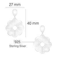 Maßenansicht von Ornamenten Ohrhänger in 925 Silber von Sofia Milani - E1974