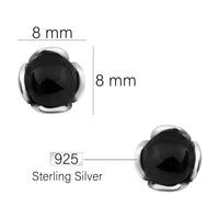 Maßenansicht von Schwarze Zirkonia Blume Ohrstecker in 925 Silber von Sofia Milani - E1987