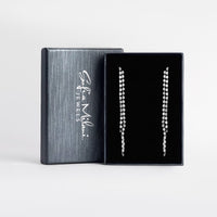 Boxansicht von Plättchen Ketten Ohrhänger in 925 Silber von Sofia Milani - E1991
