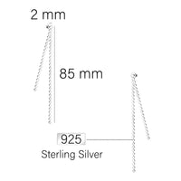 Maßenansicht von Plättchen Ketten Ohrhänger in 925 Silber von Sofia Milani - E1991