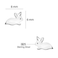 Maßenansicht von Hasen Ohrstecker in 925 Silber von Sofia Milani - E2005