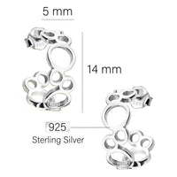 Maßenansicht von Kreis Steck Creolen in 925 Silber von Sofia Milani - E2009