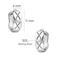 Maßenansicht von X Creolen in 925 Silber von Sofia Milani - E2020