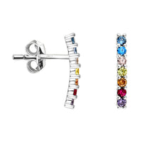 Haupt- und Seitenansicht von Stab Ohrstecker in 925 Silber von Sofia Milani - E2024