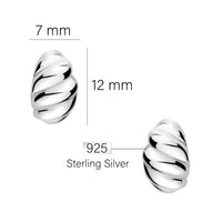 Maßenansicht von Croissant Ohrstecker in 925 Silber von Sofia Milani - E2026