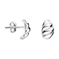 Haupt- und Seitenansicht von Croissant Ohrstecker in 925 Silber von Sofia Milani - E2026