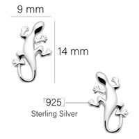 Maßenansicht von Eidechse Ohrstecker in 925 Silber von Sofia Milani - E2034