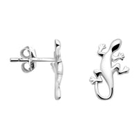 Haupt- und Seitenansicht von Eidechse Ohrstecker in 925 Silber von Sofia Milani - E2034