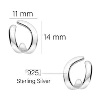 Maßenansicht von Gebogen Ohrstecker in 925 Silber von Sofia Milani - E2038