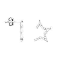 Haupt- und Seitenansicht von Stern Ohrstecker in 925 Silber von Sofia Milani - E2042