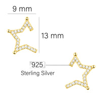 Maßenansicht von Stern Ohrstecker in 925 Silber von Sofia Milani - E2043