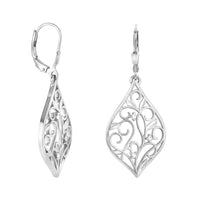 Haupt- und Seitenansicht von Blatt Ohrhänger in 925 Silber von Sofia Milani - E2070
