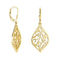 Haupt- und Seitenansicht von Blatt Ohrhänger in 925 Silber von Sofia Milani - E2071