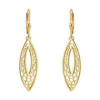 Haupt- und Seitenansicht von Ovales Ornament Ohrhänger in 925 Silber von Sofia Milani - E2073