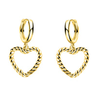 Haupt- und Seitenansicht von Gedrehtes Herz Ohrhänger in 925 Silber von Sofia Milani - E2091