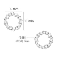 Maßenansicht von Kreis Ohrstecker in 925 Silber von Sofia Milani - E2096