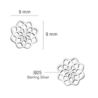 Maßenansicht von Blumen Ohrstecker in 925 Silber von Sofia Milani - E2116