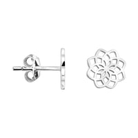 Haupt- und Seitenansicht von Blumen Ohrstecker in 925 Silber von Sofia Milani - E2116