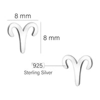 Maßenansicht von Widder Sternzeichen Ohrstecker in 925 Silber von Sofia Milani - E2120