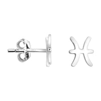 Haupt- und Seitenansicht von Fische Sternzeichen Ohrstecker in 925 Silber von Sofia Milani - E2122