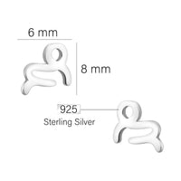 Maßenansicht von Steinbock Sternzeichen Ohrstecker in 925 Silber von Sofia Milani - E2126