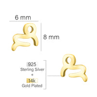 Maßenansicht von Steinbock Sternzeichen Ohrstecker in 925 Silber von Sofia Milani - E2127