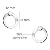 Maßenansicht von Kreis Ohrstecker in 925 Silber von Sofia Milani - E2136