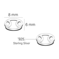 Maßenansicht von Krebs Sternzeichen Ohrstecker in 925 Silber von Sofia Milani - E2142
