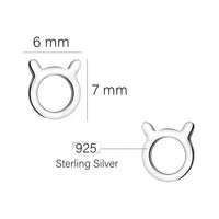 Maßenansicht von Stier Sternzeichen Ohrstecker in 925 Silber von Sofia Milani - E2144