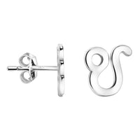 Haupt- und Seitenansicht von Löwe Sternzeichen Ohrstecker in 925 Silber von Sofia Milani - E2146