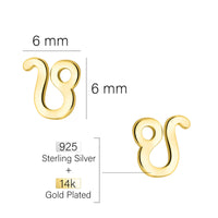 Maßenansicht von Löwe Sternzeichen Ohrstecker in 925 Silber von Sofia Milani - E2147