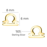 Maßenansicht von Waage Sternzeichen Ohrstecker in 925 Silber von Sofia Milani - E2149