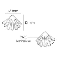 Maßenansicht von Fächer Ohrstecker in 925 Silber von Sofia Milani - E2154